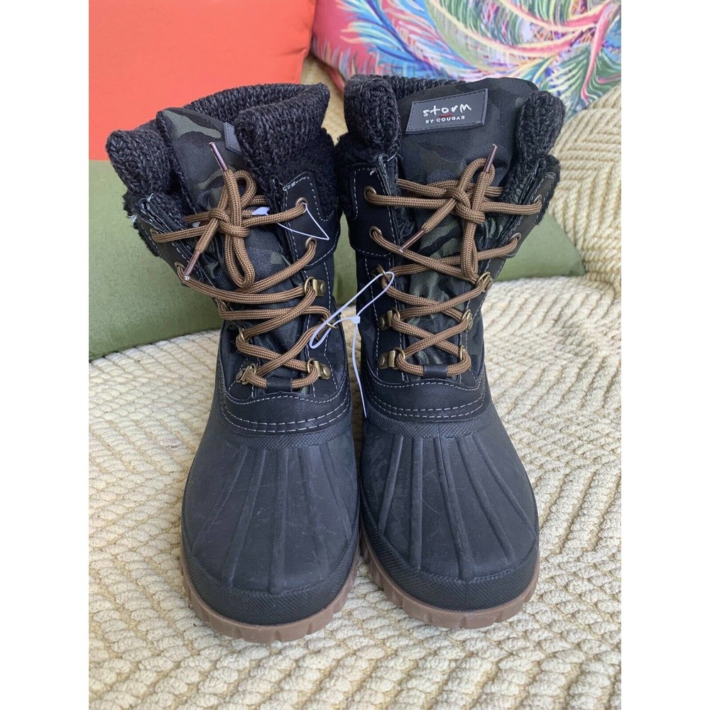 Storm by Cougar Womens Creek Dk Green Camouflage Winter Boots Shoes 8 Medium